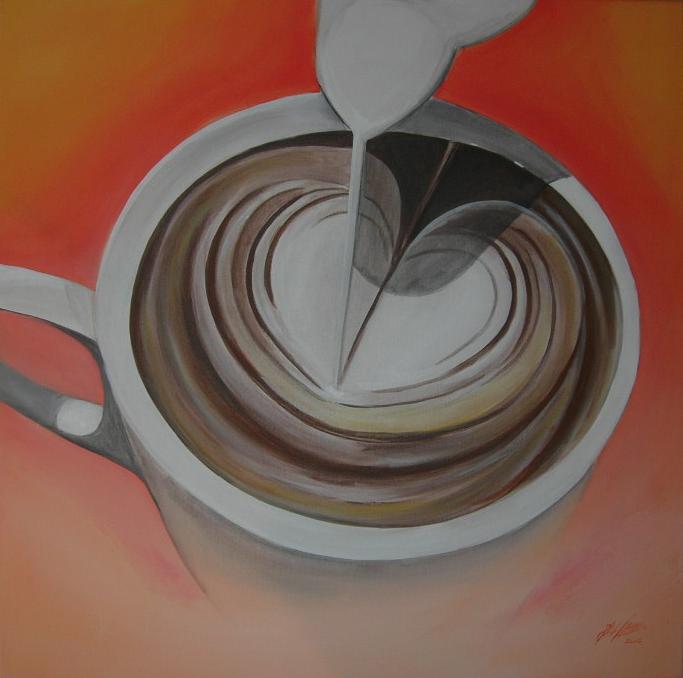 "Cappuccino" Acryl auf Leinwand 80 x 80 cm.