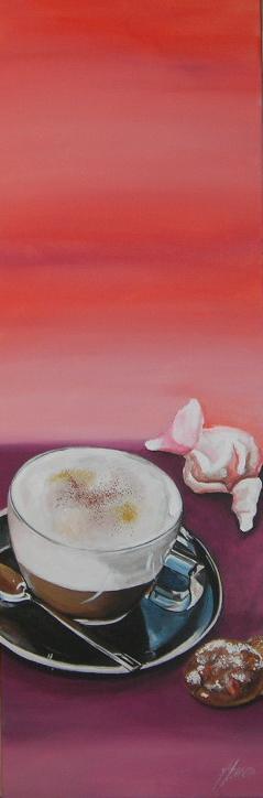 "Cappuccino Amaretto" Acryl auf Leinwand 30 x 90 cm.