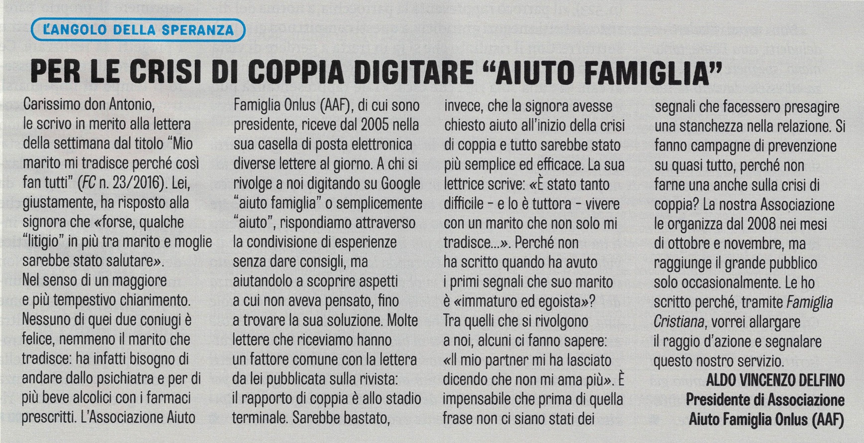 Famiglia Cristiana - Aiuto Famiglia