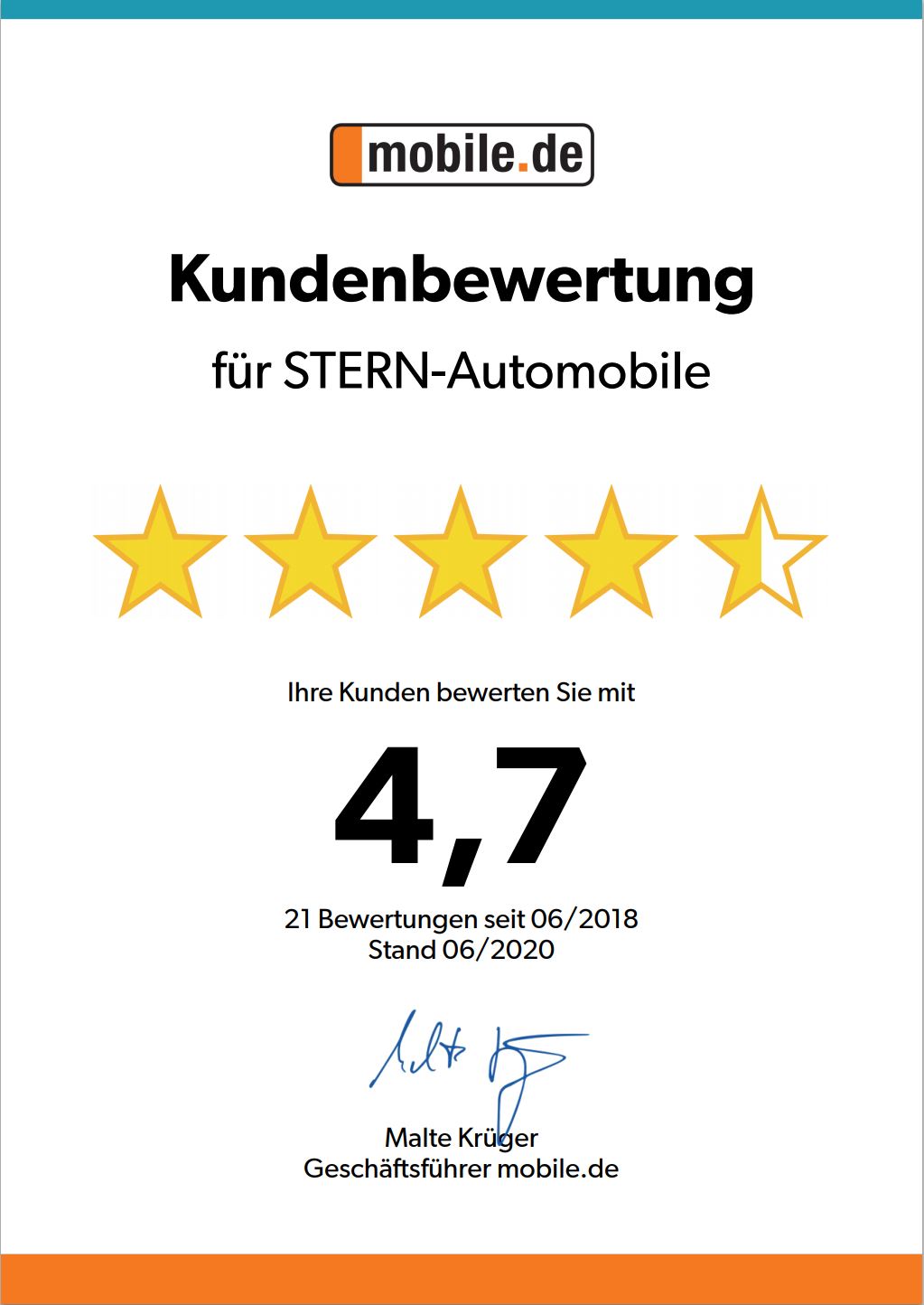 Zertifizierung mobile.de