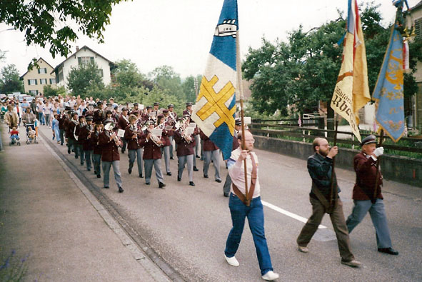 Einzug nach dem Eidg. Musikfest in Winterthur 1986