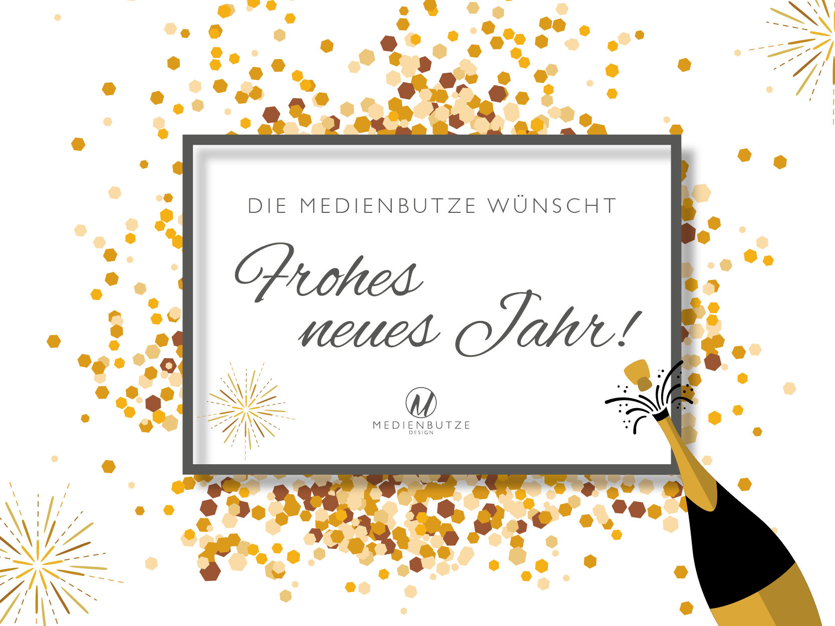 Frohes neues Jahr 2019 Grafikdesign Rostock Medienbutze Design