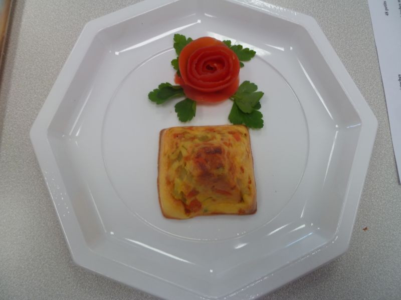 Petit flan de légumes en pyramide