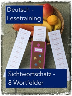 Lesestreifen zu 8 Wortfeldern des alltäglichen Sprachgebrauchs