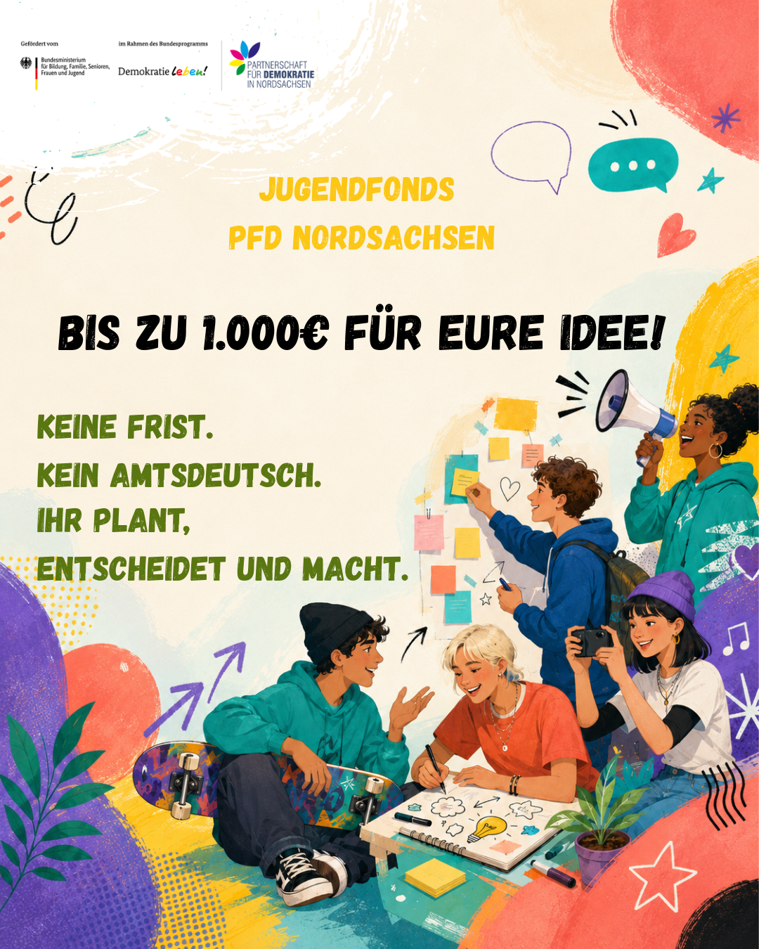 Jugendfonds 2026: Eure Ideen. Euer Ort. Euer Projekt.