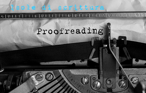 scritta proofreading e isole di scrittura da macchina da scrivere vecchio stile
