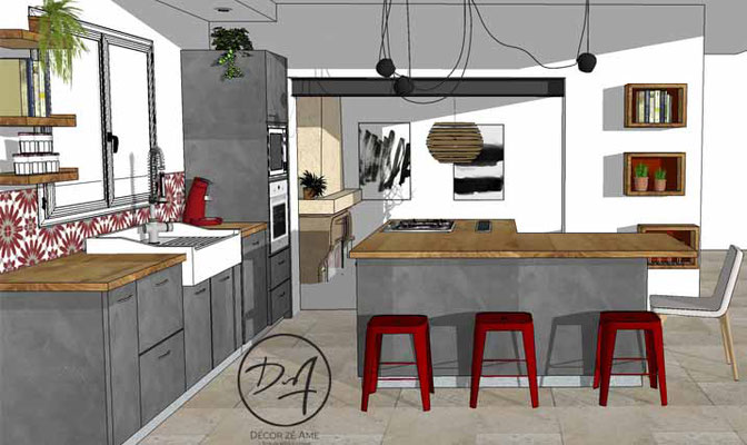 Projet d'agencement cuisine - Décor Zé Âme