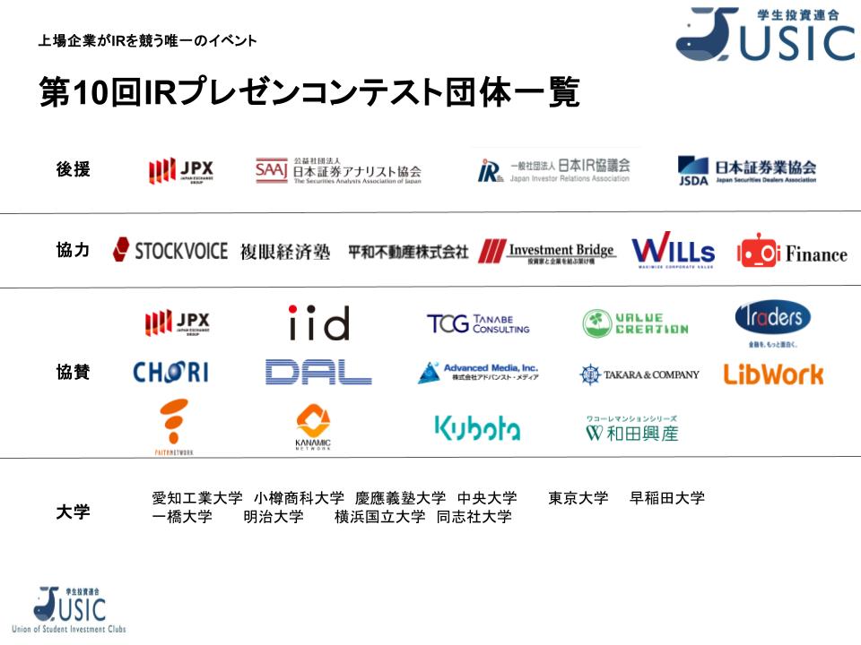 【第10回大学生対抗IRプレゼンコンテスト詳細】