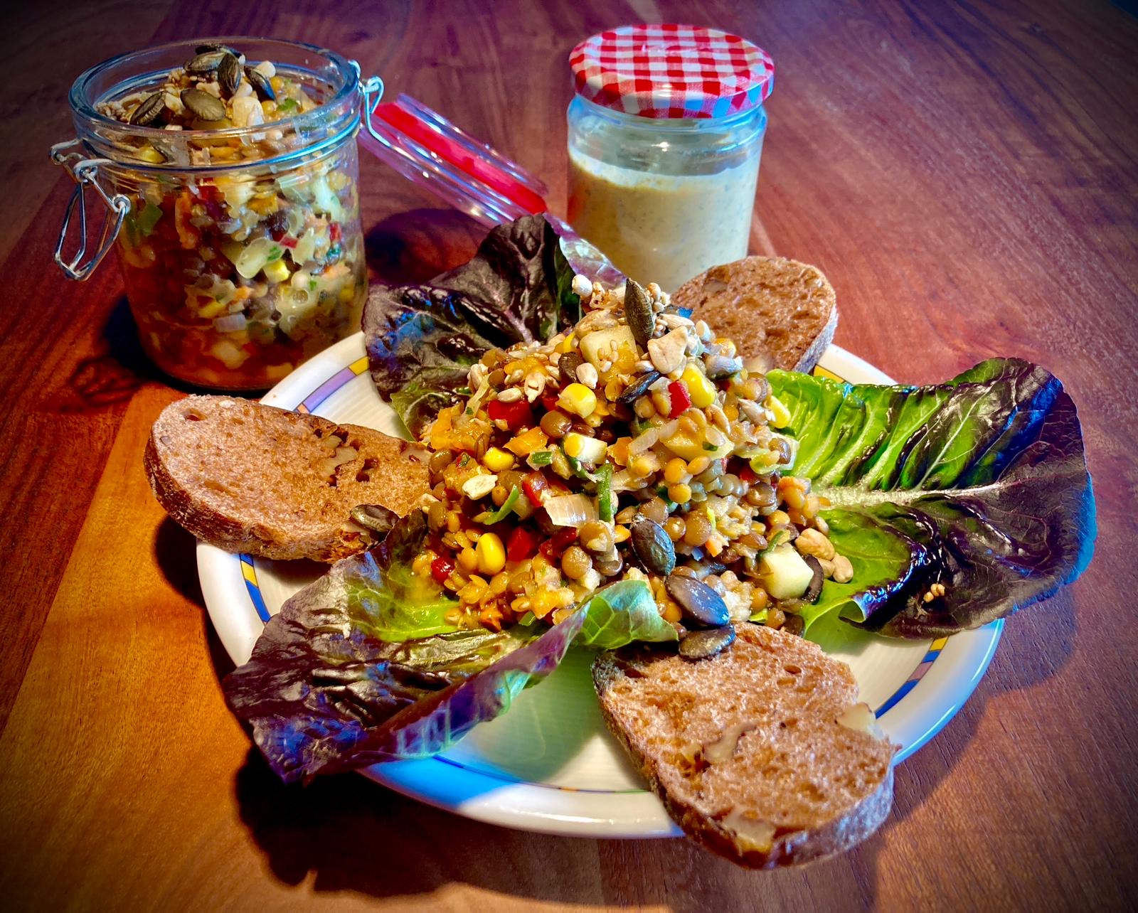 Bunter Linsensalat