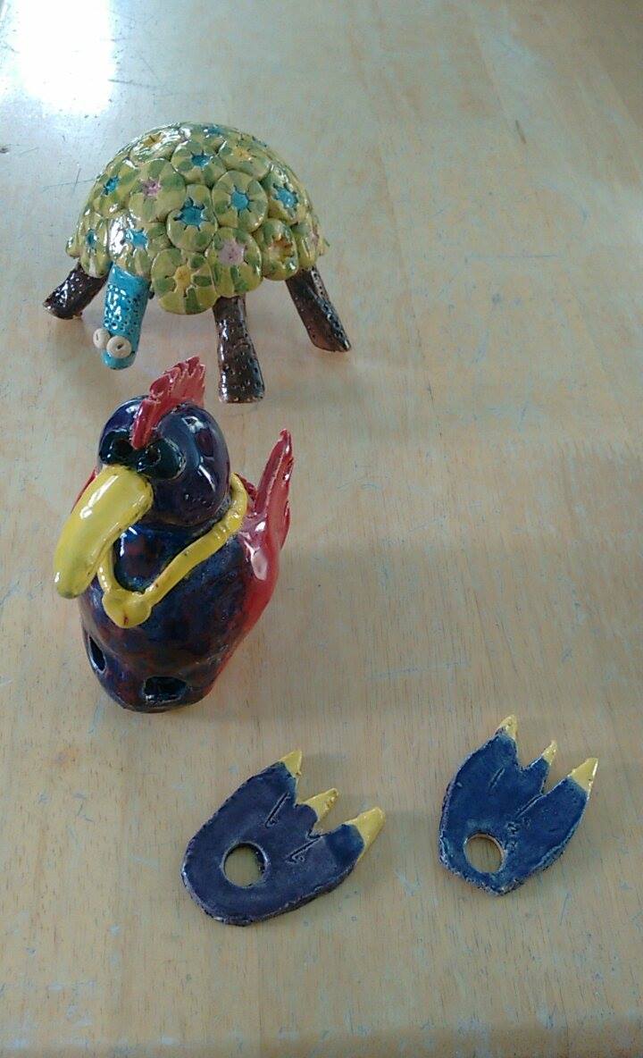 Tortoise and a rooster with rope legs (not ready yet :)) 