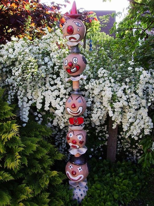Clown Totem in my backyard, not for Sale