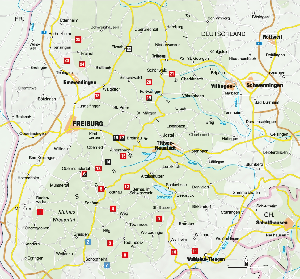 Wander-Geheimtipps im Südschwarzwald - Karte