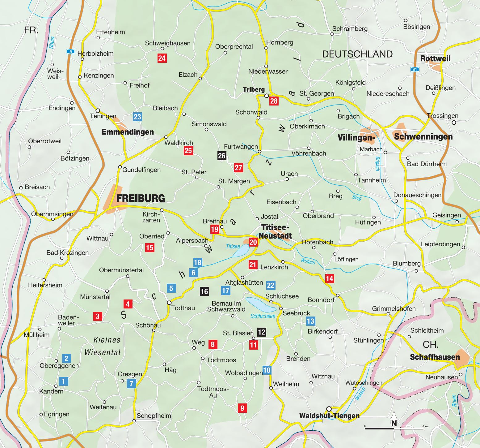 Übersichtskarte zu den Touren