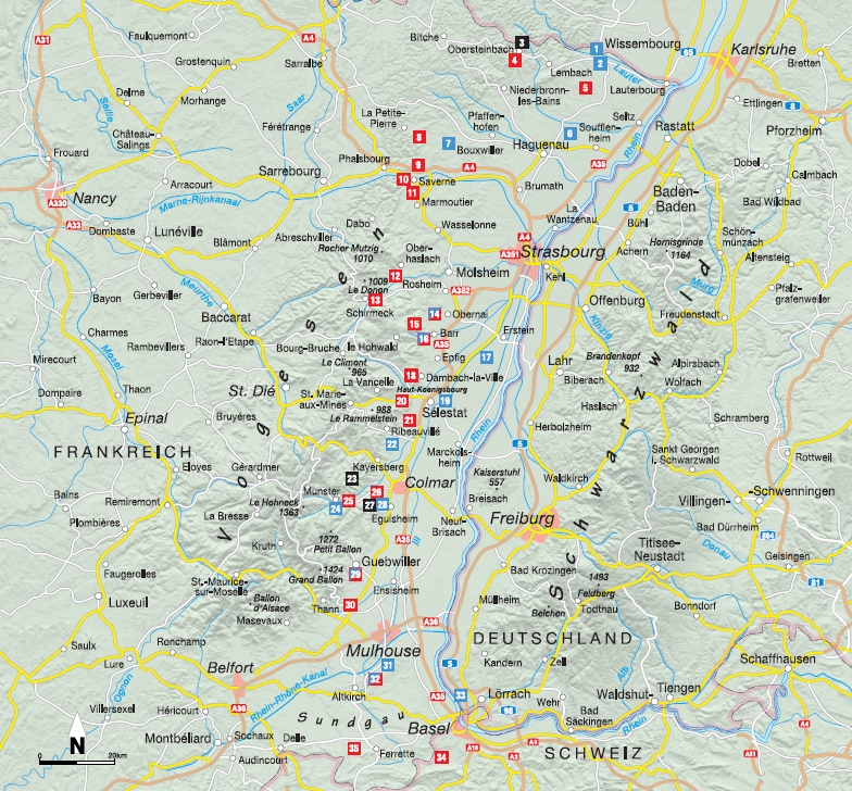 Senioren im Elsass - Übersichtskarte