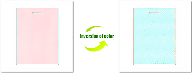不織布小判抜き袋：Ｎｏ．２６ライトピンクとＮｏ.３０水色の組み合わせ