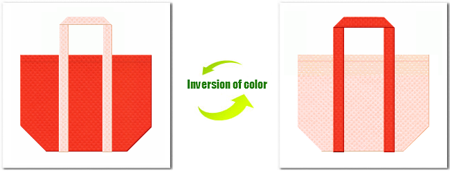 不織布No.１オレンジと不織布No.２６ライトピンクの組み合わせ