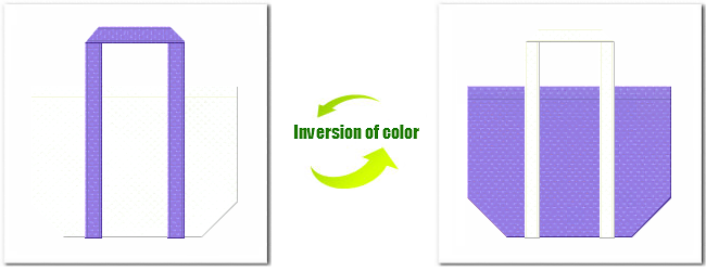 不織布No.１２オフホワイトと不織布No.３２ミディアムパープルの組み合わせのショッピングバッグ