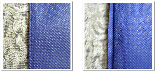 不織布バッグの縫製方法：アウトステッチ縫製の写真