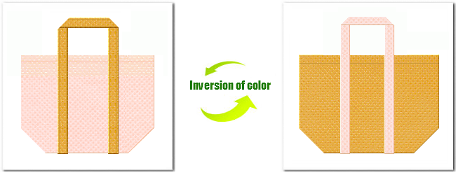 不織布No.２６ライトピンクと不織布No.３６シャンパーニュの組み合わせのショッピングバッグ