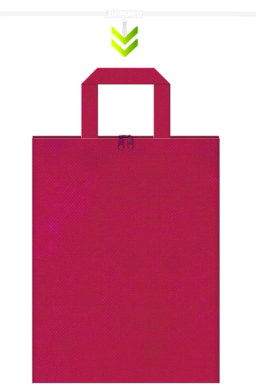 ファスナー付の濃ピンク色の不織布バッグ