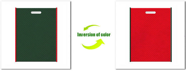 不織布小判抜き袋：Ｎｏ．２７ダークグリーンとＮｏ.３５ワインレッドの組み合わせ