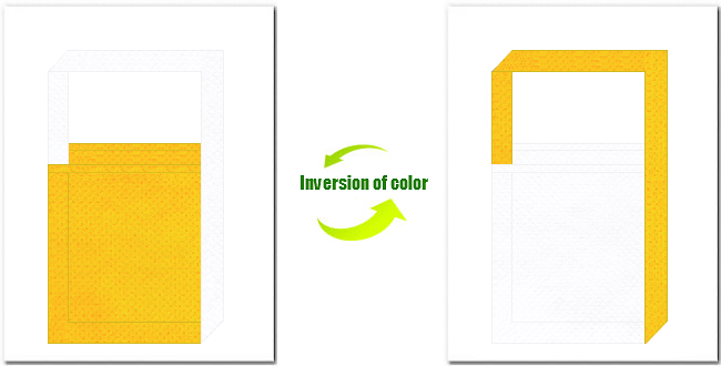 黄色と白色の不織布ショルダーバッグのデザイン