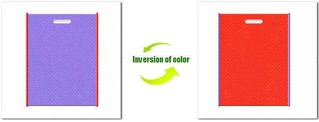不織布小判抜平袋：Ｎｏ．３２ミディアムパープルとＮｏ.１オレンジの組み合わせ
