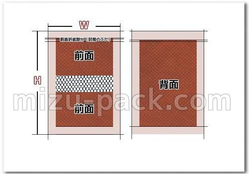 封筒型不織布袋の印刷版配置用の展開図