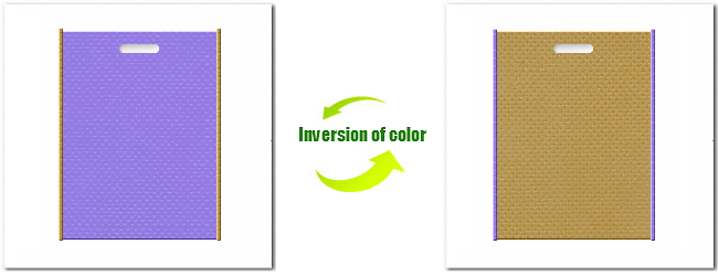 不織布小判抜き袋：Ｎｏ．３２ミディアムパープルとＮｏ.２３ブラウンゴールドの組み合わせ