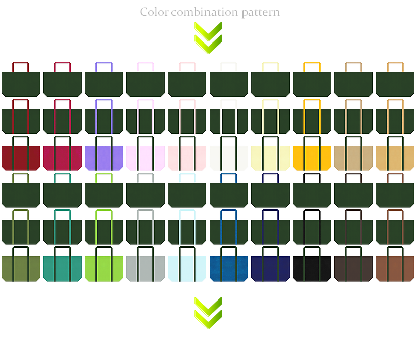 ワイルド・ボタニカル・アンティーク・ヴィンテージ・和柄のエコバッグにお奨めの不織布バッグデザイン：濃緑色・深緑色のコーデ84例