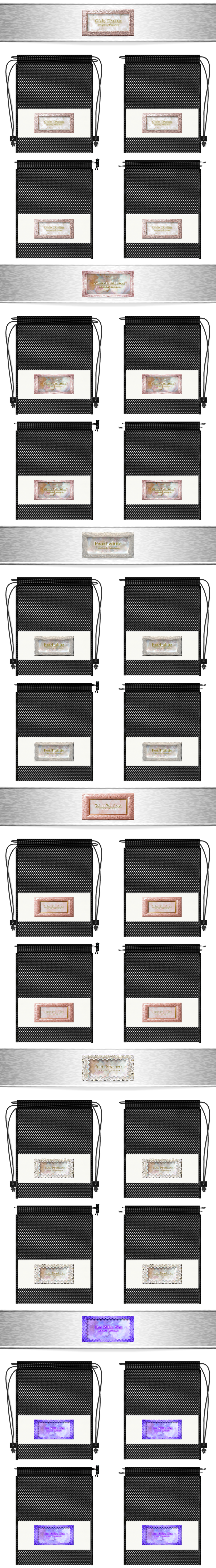 ガーリーデザインのメッシュバッグカラーシミュレーション：黒色メッシュとオフホワイト色不織布の組み合わせ。20260416