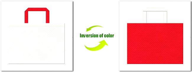 不織布No.１２オフホワイトと不織布No.６カーマインレッドの組み合わせ