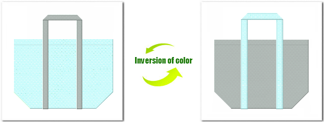 不織布No.３０水色と不織布No.２ライトグレーの組み合わせのエコバッグ