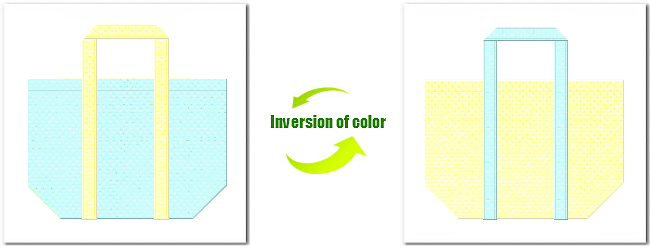 不織布No.３０水色と不織布クリームイエローの組み合わせのエコバッグ