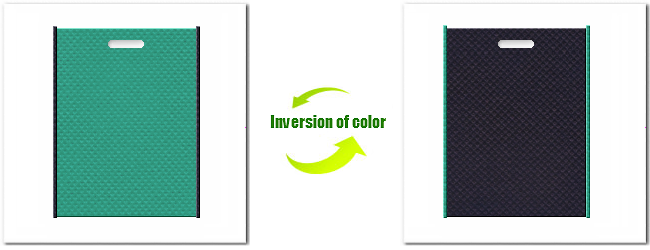 不織布小判抜き袋：Ｎｏ．３１ライムグリーンとＮｏ.２０ナイトブルーの組み合わせ