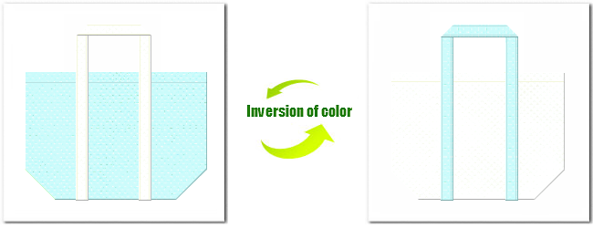 不織布No.３０水色と不織布No.１２オフホワイトの組み合わせのエコバッグ