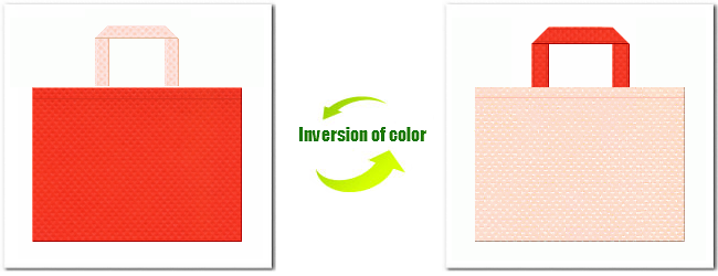 不織布No.１オレンジと不織布No.２６ライトピンクの組み合わせ