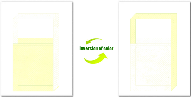 薄黄色とオフホワイト色の不織布ショルダーバッグのデザイン