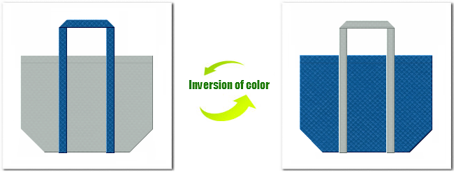 不織布No.２ライトグレーと不織布No.２８スポルトブルーの組み合わせのエコバッグ