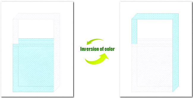 水色と白色の不織布ショルダーバッグのデザイン：潤い・清潔なイメージにお奨めです。