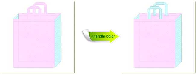 不織布No.３７ライトパープルと不織布No.３０水色の組み合わせのトートバッグ