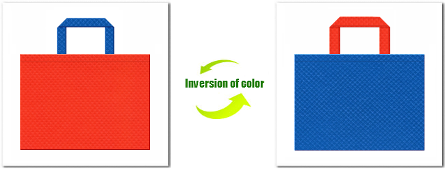 不織布No.１オレンジと不織布No.２２スカイブルーの組み合わせ