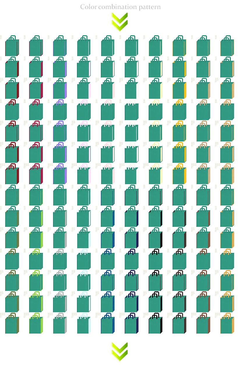 青緑色を使用した不織布バッグのデザイン196例：キッズイベント・環境イベント・観光・スポーツ用品・園芸用品・家庭用品の展示会用バッグにお奨め