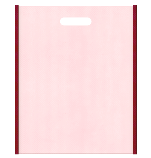 不織布小判抜き袋　メインカラーエンジ色とサブカラー桜色の色反転