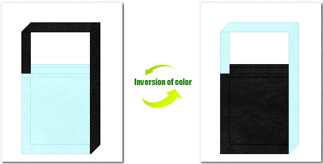 水色と黒色の不織布ショルダーバッグのデザイン：香水・アロマイメージにお奨めの配色です。