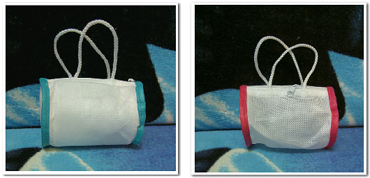 不織布ドラムバッグのオリジナル制作例：バイアス巻き縫製