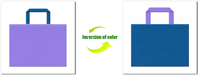 不織布No.３２ミディアムパープルと不織布No.２８スポルトブルーの組み合わせ