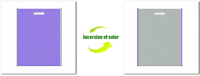 不織布小判抜き袋：Ｎｏ．３２ミディアムパープルとＮｏ.２ライトグレーの組み合わせ