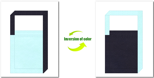 水色と濃紺色の不織布ショルダーバッグのデザイン：マリンスポット・アクアリウム・イルカショーのイメージにお奨めの配色です。