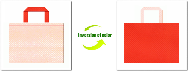 不織布No.２６ライトピンクと不織布No.１オレンジの組み合わせ